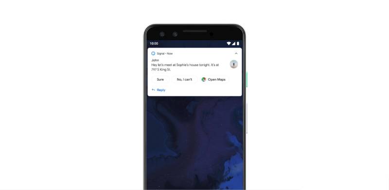 Android Q support Smart Replies feature