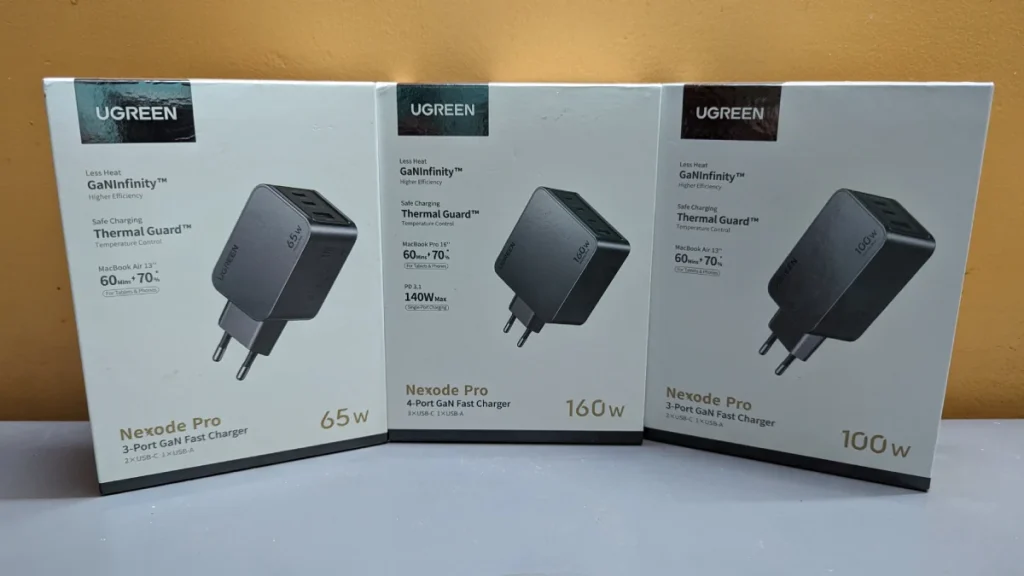 Various options of UGREEN Nexode Pro chargers 